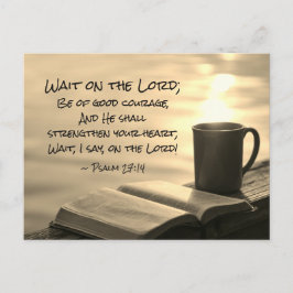 Psalm 27:14 Vänta på Herren, Bible Verse Vykort