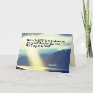 Psalm 27:14 Vänta på LORD Bible Verse Ocean Kort
