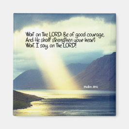 Psalm 27:14 Vänta på LORD Bible Verse Ocean Magnet