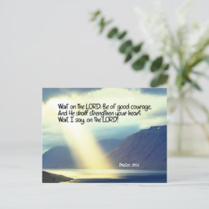 Psalm 27:14 Vänta på LORD Bible Verse Ocean Vykort