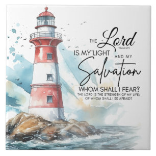 Psalm 27:1 Bible LORD är mitt ljus och min frälsni Kakelplatta