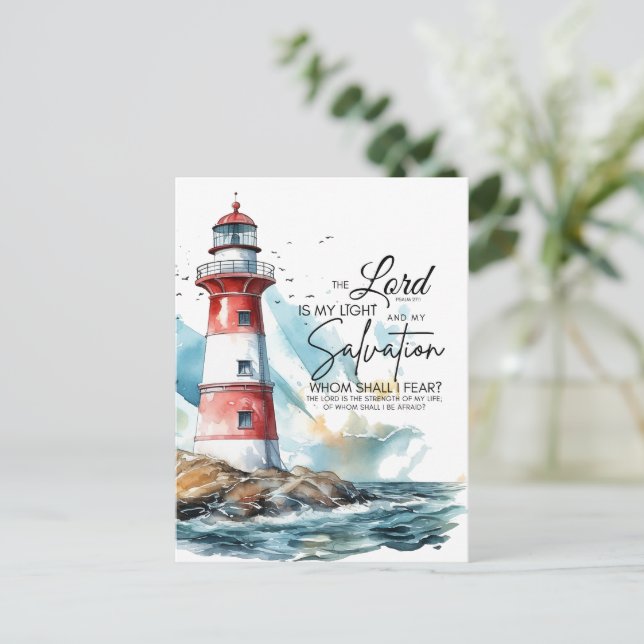 Psalm 27:1 Bible LORD är mitt ljus och min frälsni Vykort (Stående Fram)