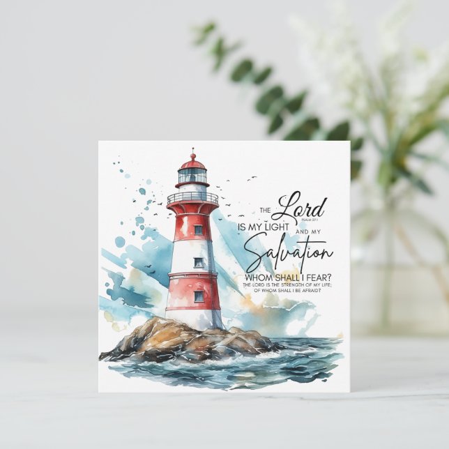 Psalm 27:1 Bible LORD är mitt ljusfräsningskort (Stående Fram)