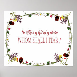 Psalm 27:1, Herre, vem ska jag vara rädd för, murd Poster