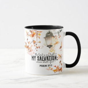 Psalm 27:1 Herren är min ljusnings- och bärgningsb Mugg