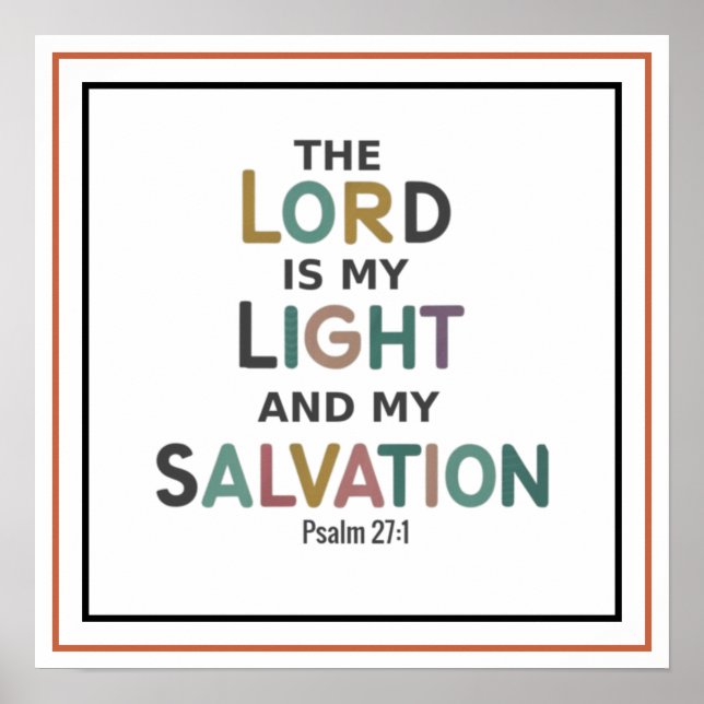 Psalm 27 1 Herren är mitt ljus och min frälsning Poster (Framsidan)