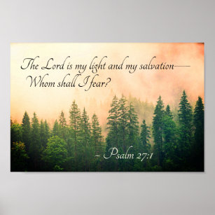 Psalm 27:1 Herren är mitt ljus och min räddning.— Poster