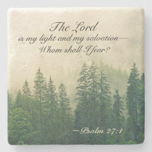 Psalm 27:1 Herren är mitt ljus och min räddning. Stenunderlägg