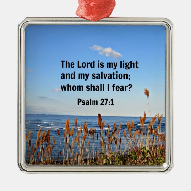 Psalm 27:1 julgransprydnad metall (Framsidan)