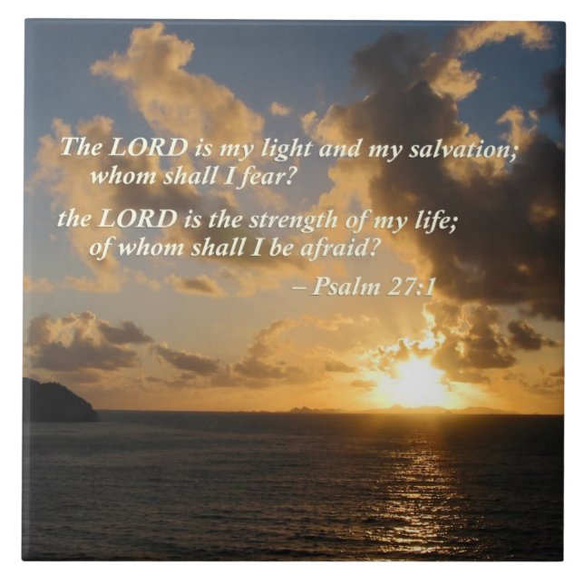 Psalm 27 1 lorden Vara My Tända Kakelplatta (Framsidan)