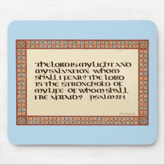Psalm 27:1 upplyst kalligrafi uncial script musmatta