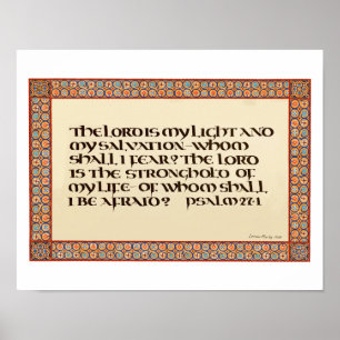 Psalm 27:1 upplyst kalligrafi uncial script poster