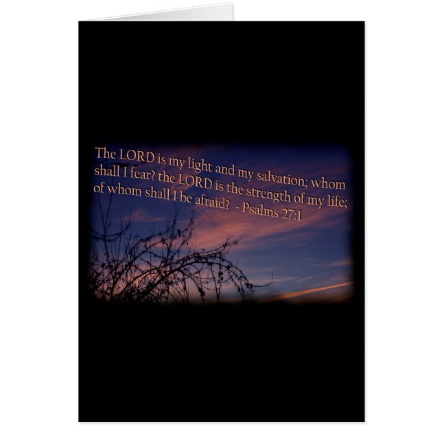 Psalm 27:1 vid Dawn Black Gräns Hälsningskort (Framsidan)