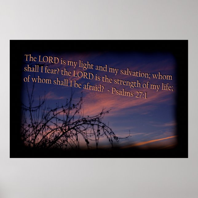 Psalm 27:1 vid Dawn Black Gräns Poster (Framsidan)