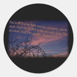 Psalm 27:1 vid Dawn Black Gräns Runt Klistermärke