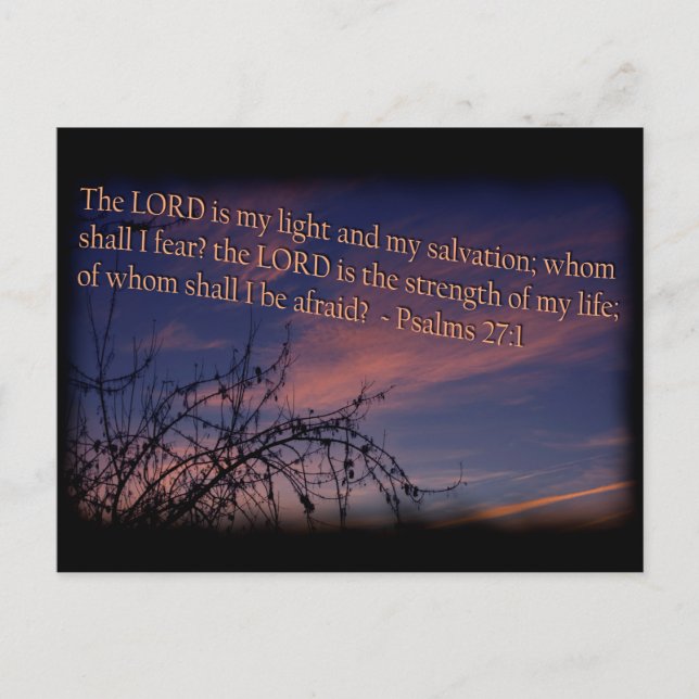 Psalm 27:1 vid Dawn Black Gräns Vykort (Framsida)