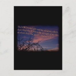 Psalm 27:1 vid Dawn Black Gräns Vykort