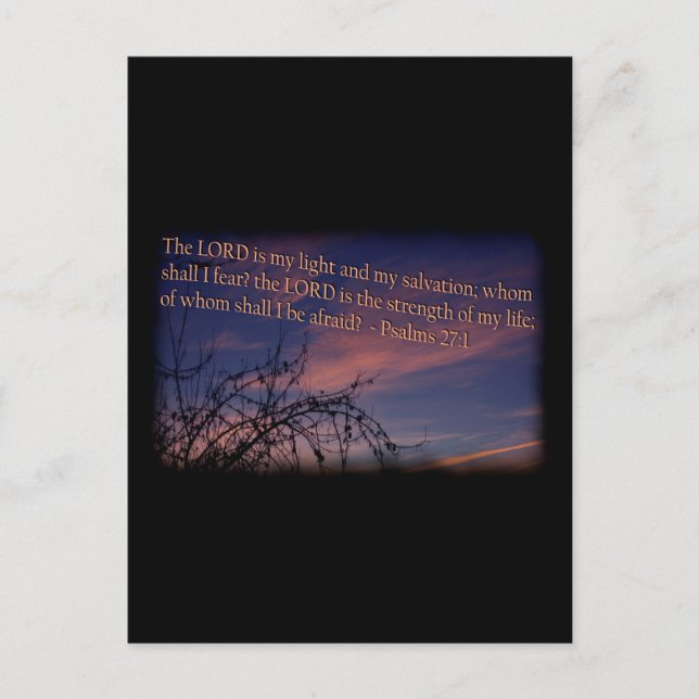 Psalm 27:1 vid Dawn Black Gräns Vykort (Framsida)
