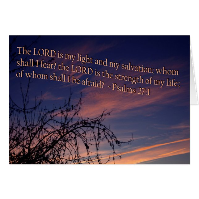 Psalm 27:1 vid Dawn Hälsningskort (Framsidan Horizontal)