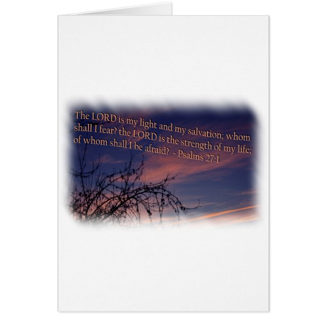 Psalm 27:1 vid Dawn White Gräns Hälsningskort (Framsidan)
