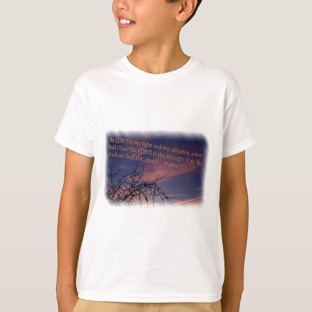 Psalm 27:1 vid Dawn White Gräns Tee (Framsida)