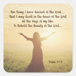 Psalm 27:4 En Sak I Önskad av Lord Bible Fyrkantigt Klistermärke