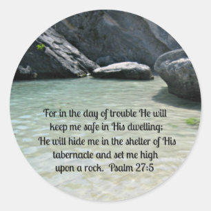 Psalm 27:5 runt klistermärke