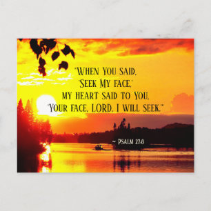 Psalm 27:8 Din Ansikte LORD jag ska söka bibel Vykort