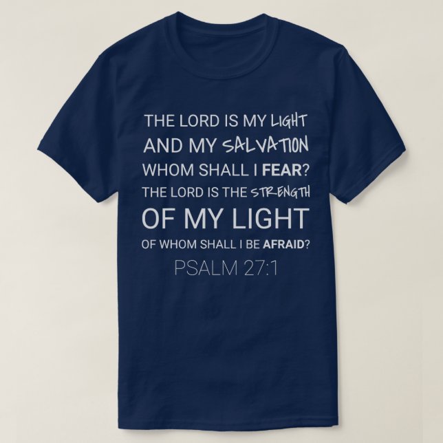 Psalm 27 Bible Christian Faith Citat T Shirt (Design framsida)