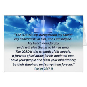 Psalm 28:7-9 hälsningskort