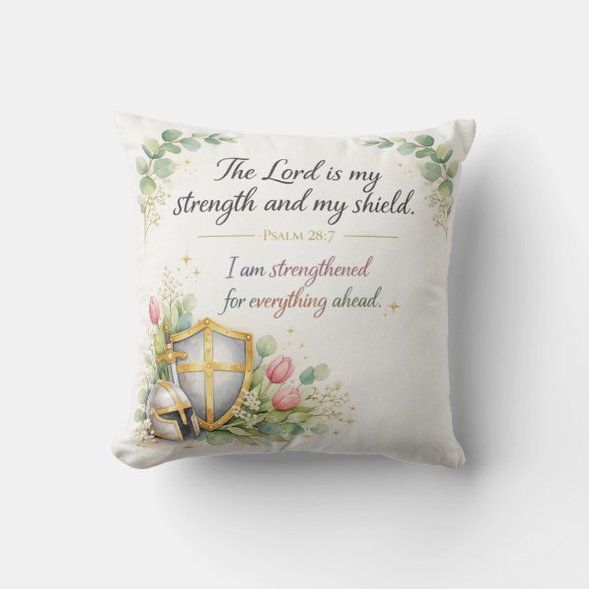 Psalm 28:7 Bibelvers, Messiansk judisk dekoration Kudde (Framsida)