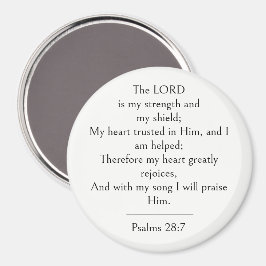 Psalm 28:7 Bibelvers, Styrka Skrift Modern Magnet