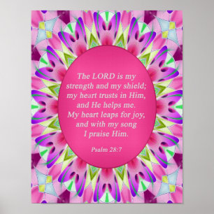 Psalm 28:7 Christian Poster