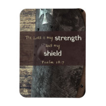 Psalm 28:7 Styrka och sköld magnet