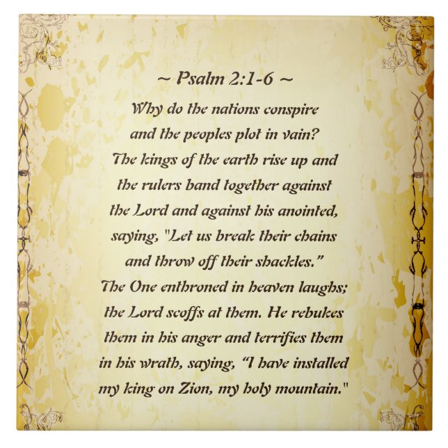 Psalm 2 1-6 Varför konspirerar nationerna? Kakelplatta (Framsidan)