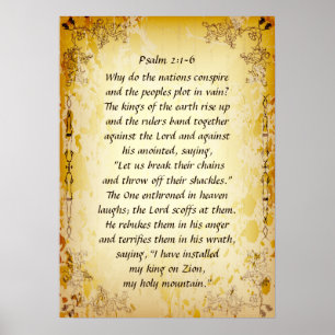 Psalm 2 1-6 Varför konspirerar nationerna? Poster