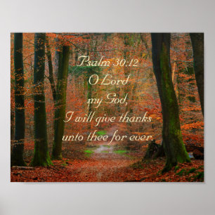 Psalm 30:12 Ge Tack för att Herren Poster