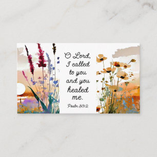 Psalm 30:2 O Lord Du läkte mig Christian Bible Visitkort