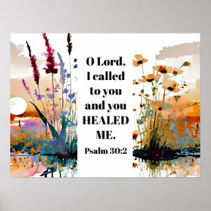 Psalm 30 2 O Lord jag gråtit till dig och du läkte Poster