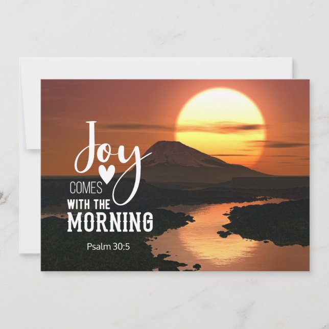 Psalm 30:5 Joy levereras med det platta morgonkort (Framsida)