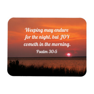 Psalm 30:5 Vävning kan pågå nattetid Magnet