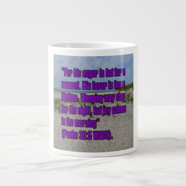 Psalm 30:5 WEBU Morgon Jumbo Mugg (Framsidan)