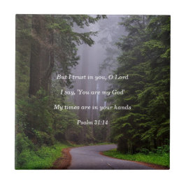 Psalm 31:14 Du är min Gud Kakelplatta