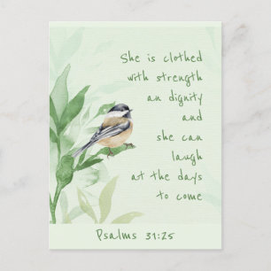 Psalm 31:25 Hon är klädd med styrkeskript Vykort