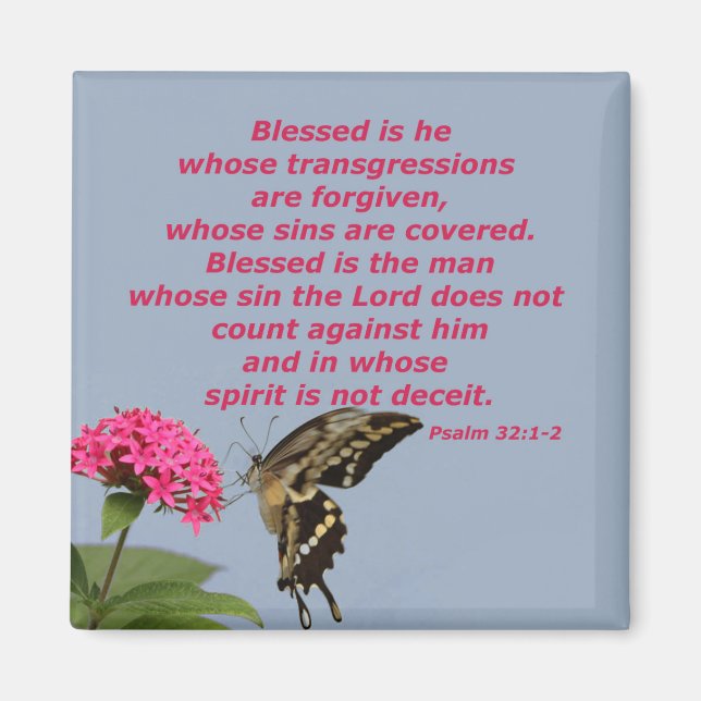 Psalm 32:1-2 magnet (Framsidan)