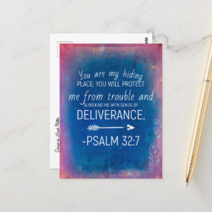 Psalm 32:7 Bibelvers Minneskort - Vykort