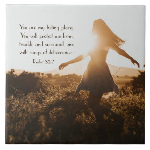 Psalm 32:7 Du är min gömmande bibelverse från stäl Kakelplatta
