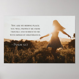 Psalm 32:7 Du är min gömmande bibelverse från stäl Poster