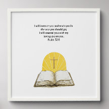 Psalm 32:8 Bible Verse Christian Wall Art