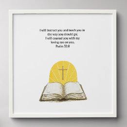 Psalm 32:8 Bible Verse Christian Wall Art